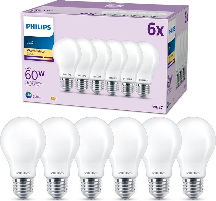 Image du produit Philips Lampe à LED (E27, 5.50 W, 470 lm, 3 x, F)