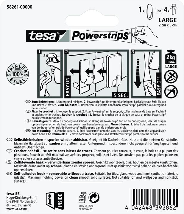 Actual product image tesa Metal hook LARGE
