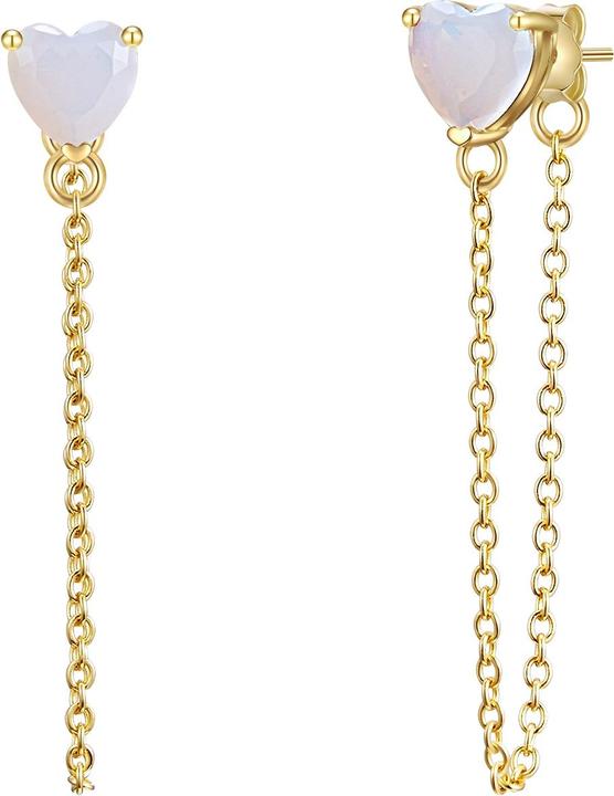 Actual product image Glanzstücke München Ladies Sterling Silver Moonstone (synth.) yellow gold - 29932 (Sterling Silver)