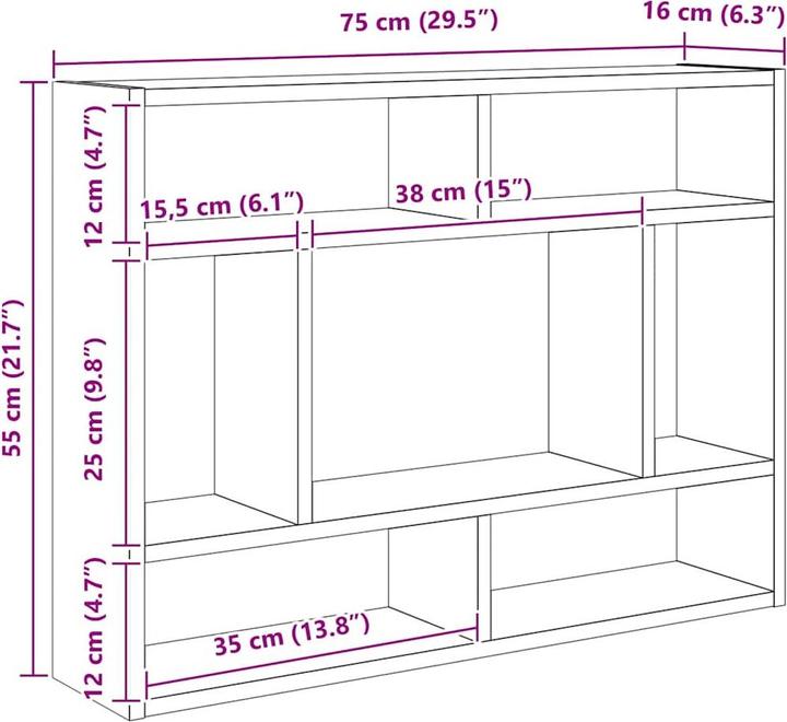 Actual product image VidaXL Jabin (75 x 16 x 55 cm)
