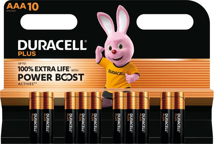 Actual product image Duracell Plus Power Boost Micro (AAA)-Batterie Alkali-Mangan 1.5 V 10 St. (10 pcs., AAA)