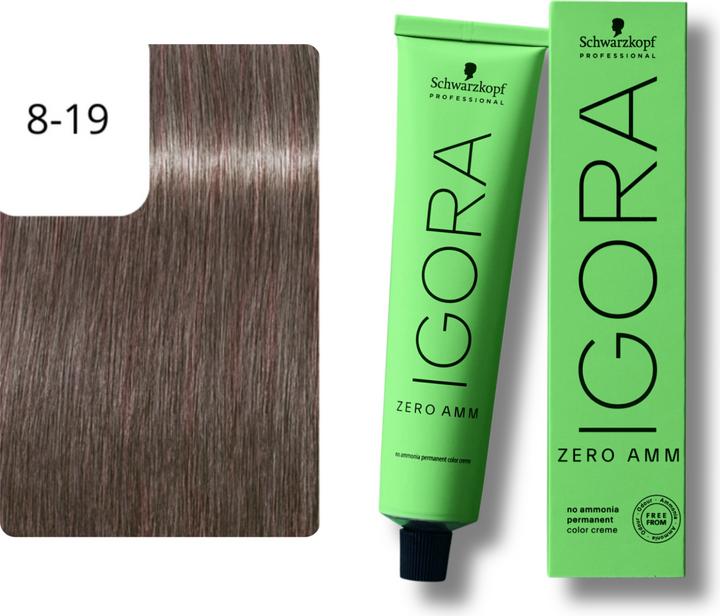 Image du produit Schwarzkopf Igora Zero AMM - 8-19 Blond clair Violet Cendré (8-19 Blond clair Cendré violet clair)