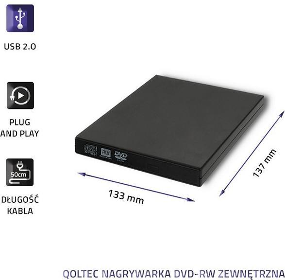 Produktbild Qoltec External DVD-RW recorder USB 2:0