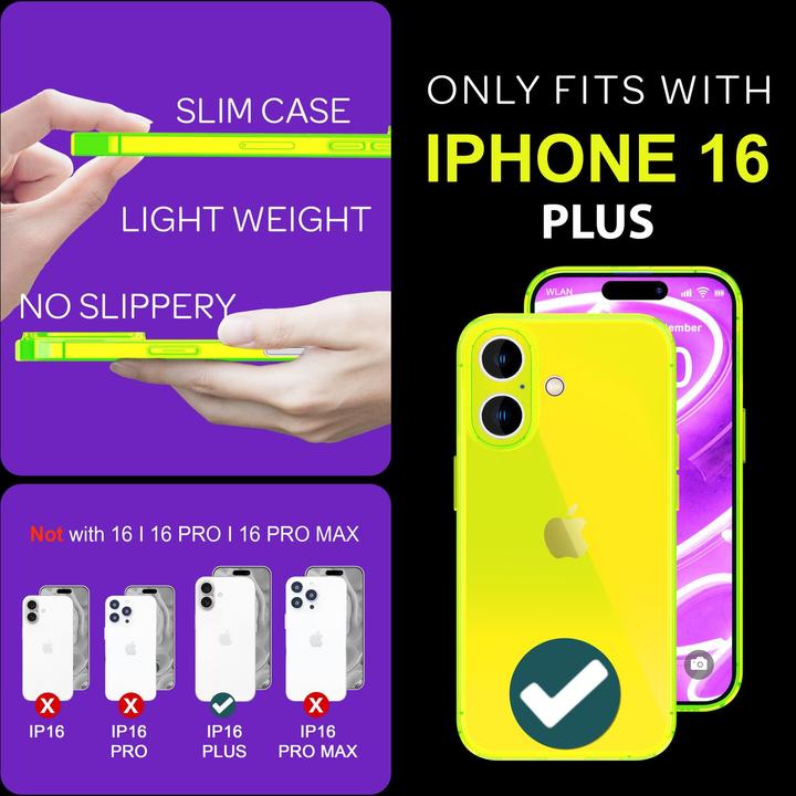 Actual product image Nalia Clear Transparent Neon Silicone Sleeve (Apple iPhone 16 Plus)