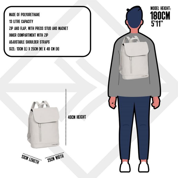 Actual product image New Rebels Daley - Washington Backpack Flap Beige (13 l)