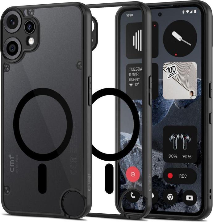Actual product image 4Kom Tech-Protect MagMat MagSafe Hülle für Nothing CMF Phone 2 Pro - Schwarz und Transparent (Nothing Phone (2))