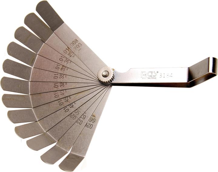 BGS Präzisions-Fühlerlehren, gebogen | 12 Blatt (10 cm)