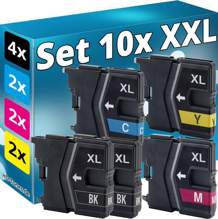 Image du produit Druckfuxx 10 TINTE PATRONEN kompatibel BROTHER DCP 145c 165c 167c 195c 365c MFC