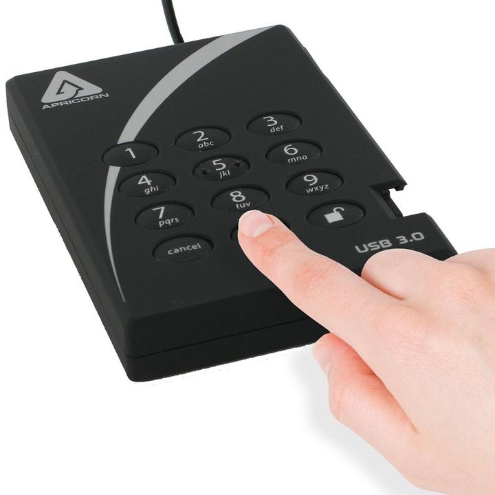 Actual product image Apricorn Aegis Padlock 3.0 A25-3PL256-2000 - hard drive - encrypted - 2 TB - external ( (2 TB)