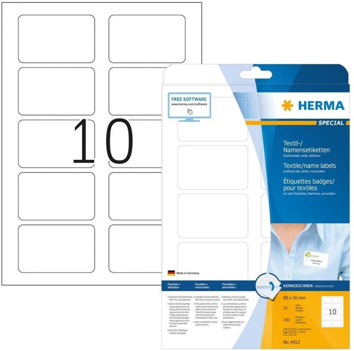 Actual product image HERMA A4 removable name labels
