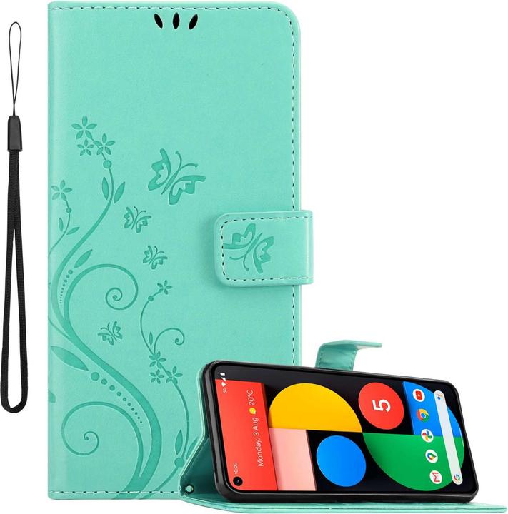 Produktbild Cadorabo Hülle für Google PIXEL 5 mit Blumen Muster (Google Pixel 5)