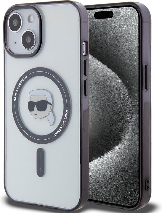 Produktbild Karl Lagerfeld KLHMP15SHKHNOTK iPhone 15 6.1" transparent hardcase IML Karl's Head MagSafe (Apple iPhone 15, Apple iPhone 14, Apple iPhone 13)
