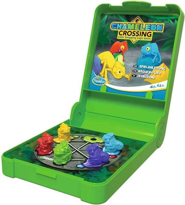 Actual product image Ravensburger ThinkFun 76577 - Flip N' Chameleon Crossing - the travelling logic game, for children and adults 8+ (German, French, Italian)