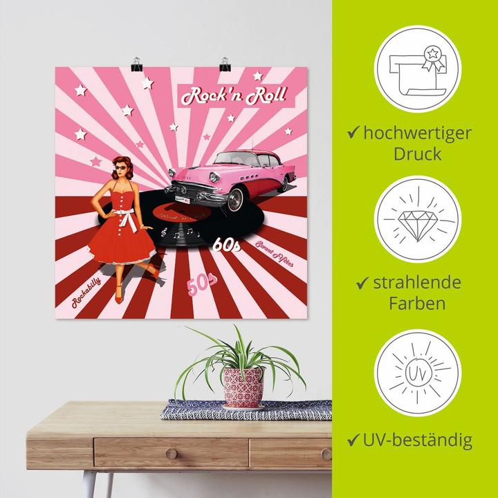 Image du produit Artland Tableau toile sur châssis Rock'n Roll les années 50 T6HI (40x40 cm)