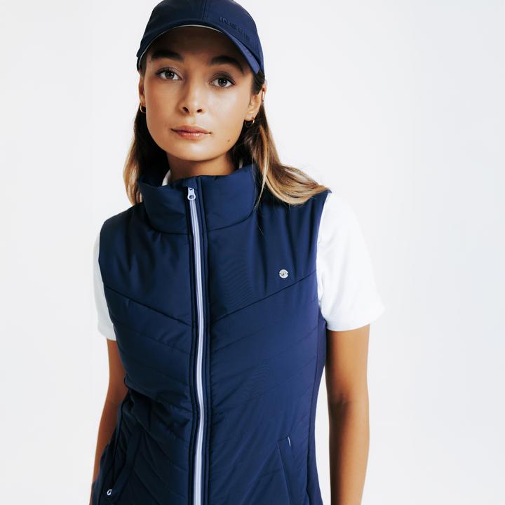 Image du produit Fouganza Doudoune équitation sans manches zip rose doré Femme - 500 marine zip lila (S)