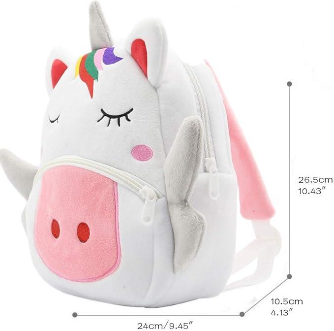 Immagine prodotto Only-Bags.Store Zaino in poliestere per la scuola, zaino in peluche con animali simpatici, borsa piccola per le