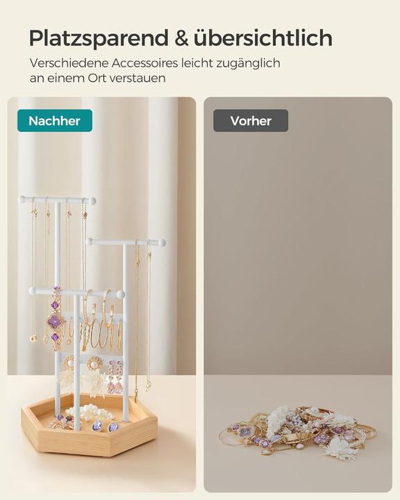 Produktbild Songmics Schmuckhalter 36 cm, Weiss-Natur