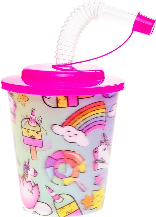 LG-Imports Mug with lid and straw Unicorn, 12 pieces. (12 x)