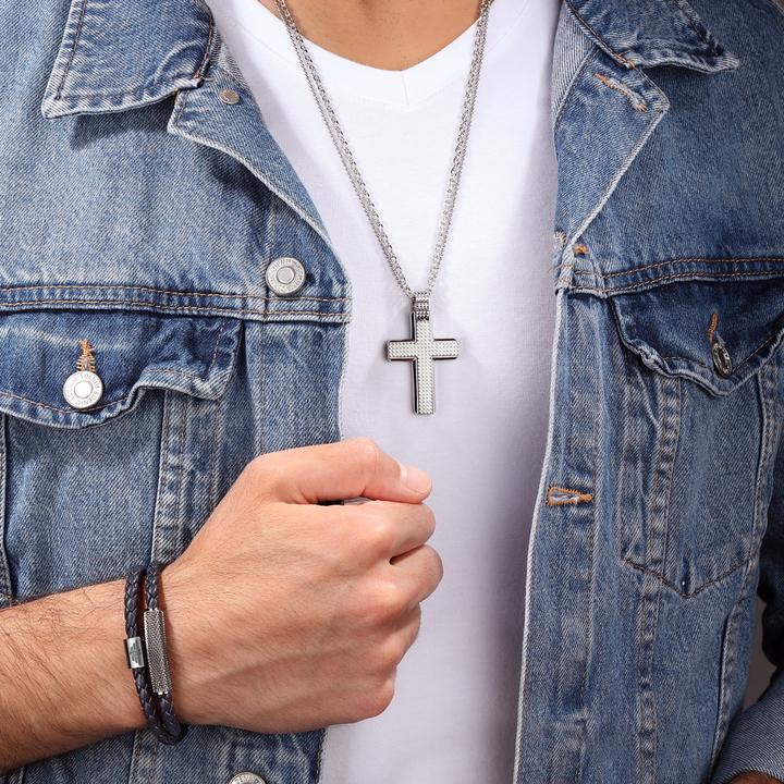 Immagine prodotto Police Bracciale Urban Texture (20 cm, Cuoio, Acciaio inossidabile)