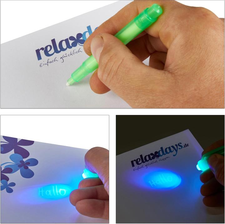 Actual product image Relaxdays Set of 12 Marker Pens with UV Light