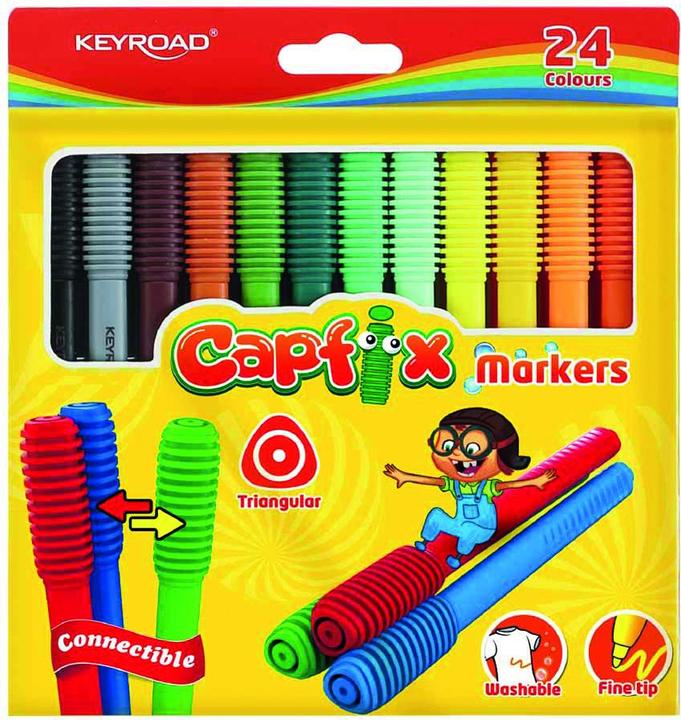 Keyroad -marker, triangular, washable, combined, 24 pieces, box, colour mix (24 x)