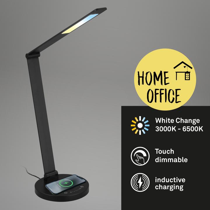 Image du produit Briloner CUMA CCT-LED lampe de table, noir, incl. station de recharge inductive (670 lm)