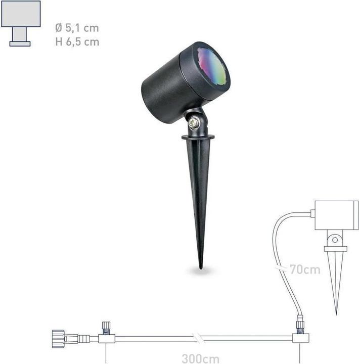 Actual product image Müller Licht tint LED garden spot Flores Gen2 Extension (1x) LED outdoor path lights (590 lm, IP44)