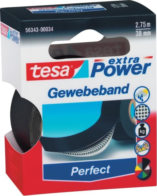 Produktbild tesa EXTRA POWER PERFECT Gewebeband, gewebeverstärktes Ductape (38 mm)