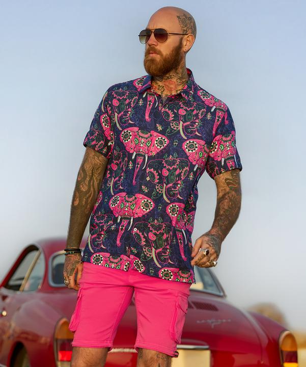 Actual product image Joe Browns Elephant Print Statement Short Sleeve Shirt (XL)