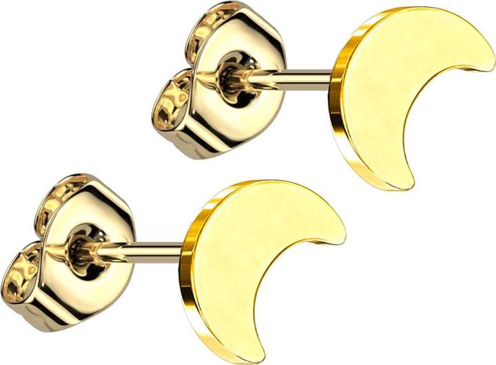 Star Piercing Ohrstecker vergoldet Mond vergoldet (ohne Messing, Titan G23)