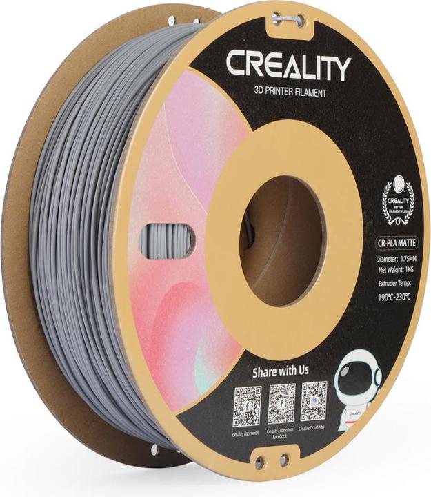 Image du produit Creality Cr-Pla Matte (PLA, 1.75 mm, 1000 g, Gris)