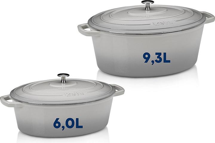 Produktbild Kela Bräter Calido 6l oval grau (Kochtopf, Gusseisen)