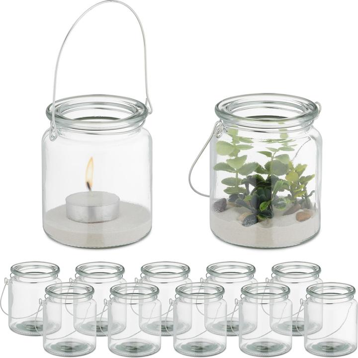 Relaxdays 12x lantern (1 x, 8 x 8 x 9.5 cm)