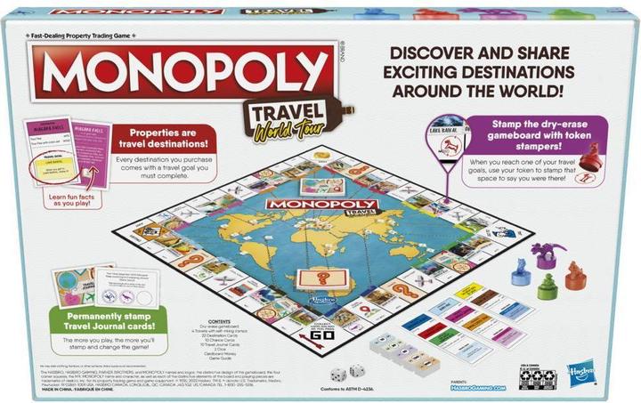Actual product image Hasbro Gaming Monopoly Travel World Tour Monopoly Travel World Tour Board game Family (Swedish)