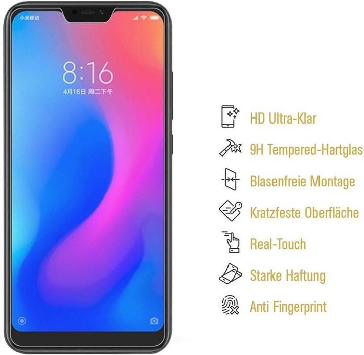 Actual product image Protectorking 6x real tempered 9H armoured glass 3D CLEAR (6 Piece, Xiaomi Redmi Note 6 Pro)