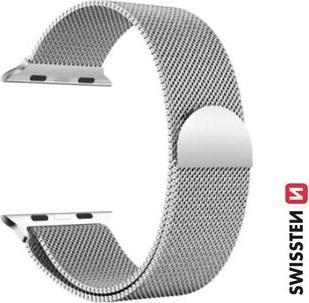 Swissten Mesh band for apple watch 38-40 mm silver (38 mm, 40 mm, Edelstahl)