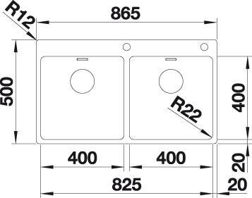 Produktbild Blanco Andano 400/400-IF/A (Aufsatzspülbecken, 86.50 cm, 50 cm)