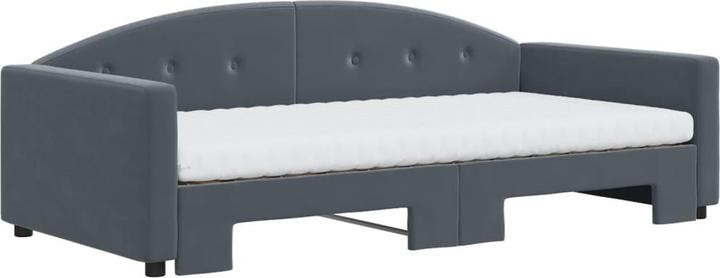 Produktbild VidaXL Tagesbett Ausziehbar Matratzen Schlafsofa Bett Dunkelgrau 100x200 cm Samt (100 x 200 cm)