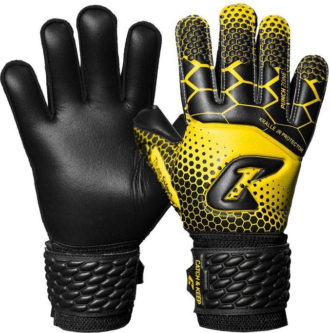Catch & Keep Fussballhandschuhe Kralle Protector Gr. 4 Gelb Torwart Keeper Goalie Handschuhe (4)