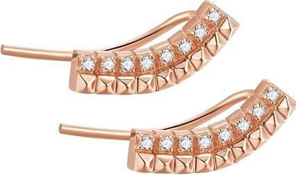 Rosato Longitudinal bronze earrings with cubica zircons RZO041