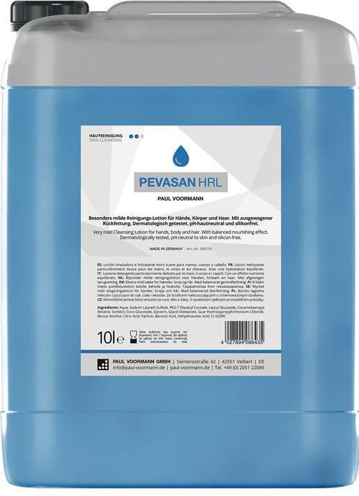 Image du produit Paul Voorman Nettoyage des mains Pevasan HRL 10l sans silicone,pH-neutre Bidon PEVASAN HRL (10000 ml)