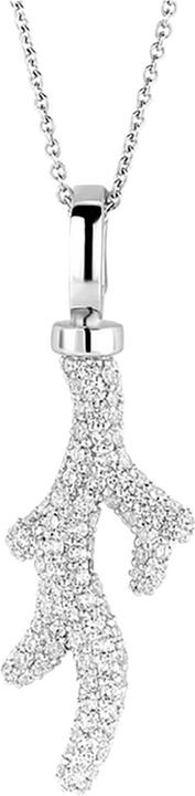 Ti Sento Milano Kette mit Anhänger Zweig mit Zirkonia 6781ZI (Rhodiniertem 925 Sterling Silber, 45 cm)