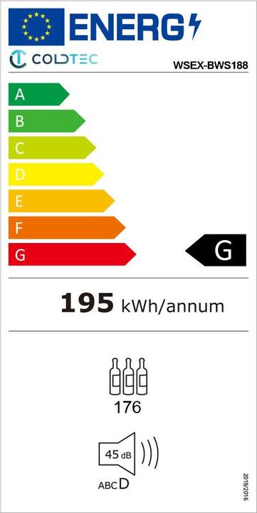 Energie-Label Coldtec by Kibernetik WKS168