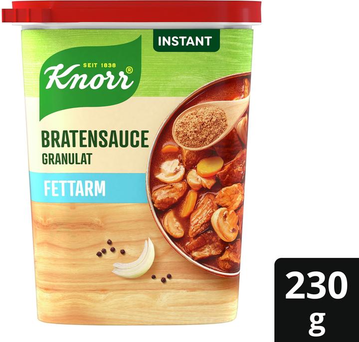 Image du produit Knorr Sauce de rôti granulée instantanée pauvre en graisse, en portions légères, pour les plats de viande (230 g)