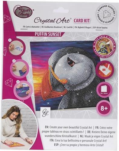 Actual product image Craft Buddy Puffin, Card 18x18cm Crystal Art