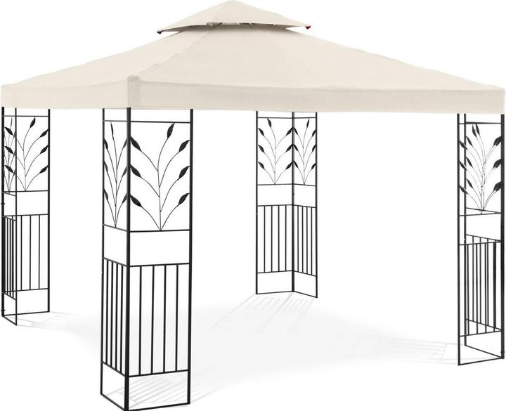 Produktbild Uniprodo UNI PERGOLA 3X3B Gartenpavillon Rankenmotiv Pavillon Festzelt Partyzelt Metall 3x3m beige (300 cm, 300 cm)