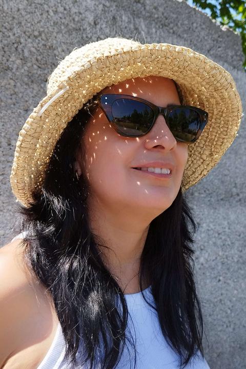 Immagine prodotto James Dixon Gestreift/Grau - Velvet - Cat-Eye - Acetat - Sonnenbrille