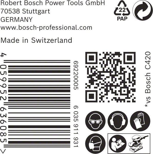 Actual product image Bosch Professional Zubehör Accessories 2608901658 Sanding paper for orbital sander 180 grain ( (G180)