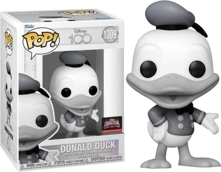 Actual product image Funko Disney 100 Black and White Donald Duck Pop! Vinyl Collectible Figure - Limited Edition Exclusi