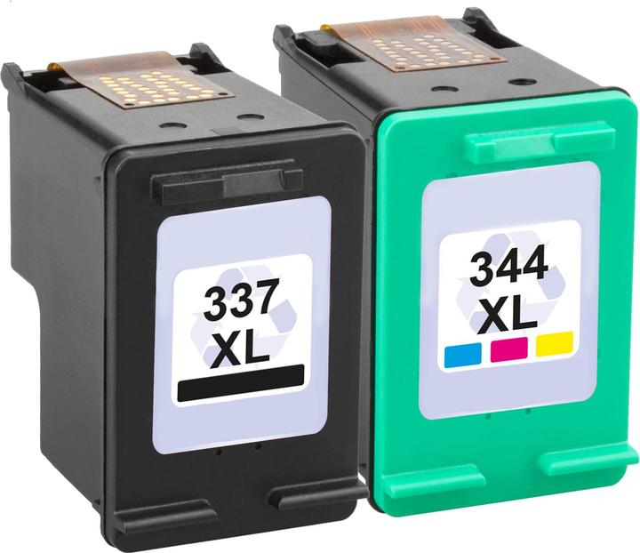 Produktbild Plutoos HP 337 XL HP 344XL Patronen XXL kompatibel, 2er Set BK+CL